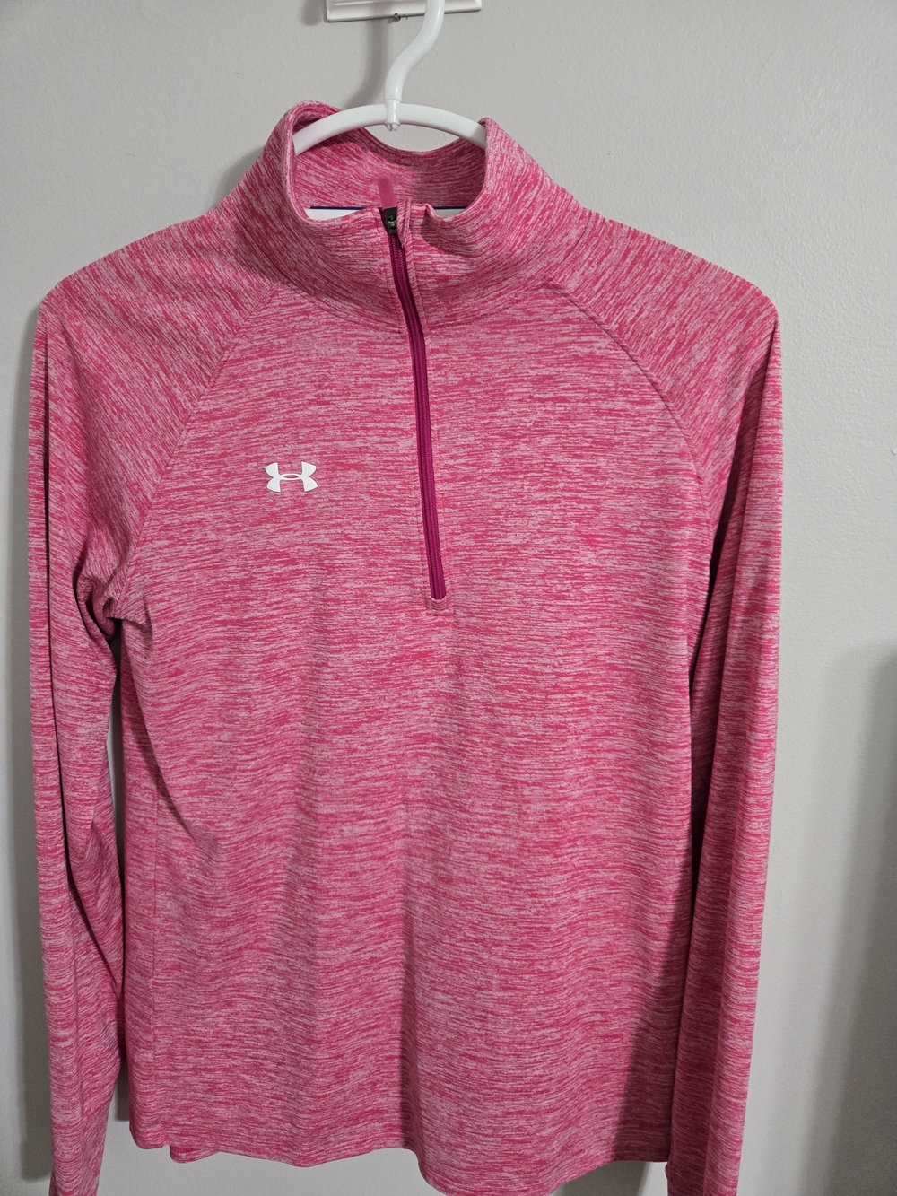 Under Armour Pink Heather Quarter-Zip Pullover